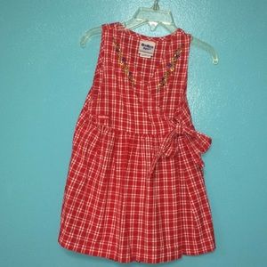 Girls Red Plaid Sundress